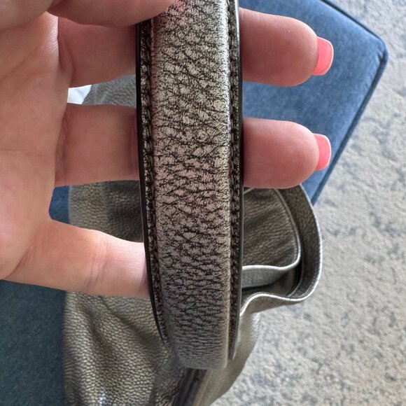 Beautiful AUTHENTIC Jimmy Choo Metallic Silver Pebbled Leather Bag - LIKE NEW! - Picture 2 of 14